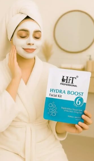 Hydra Boost Facial kit (6 steps) in 1 Pack Brightening, Hydrating & Anti-Ageing,with Hyaluronic Acid Facial Kit for Women | Bridal Glow, Whitening & Salon Facial Ritual (72gm)