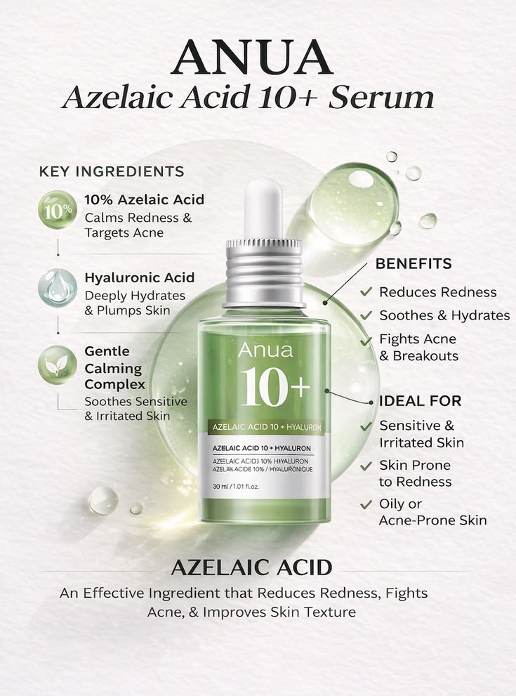 [Anua] Azelaic Acid 10 Hyaluron Redness Soothing Serum 30ml