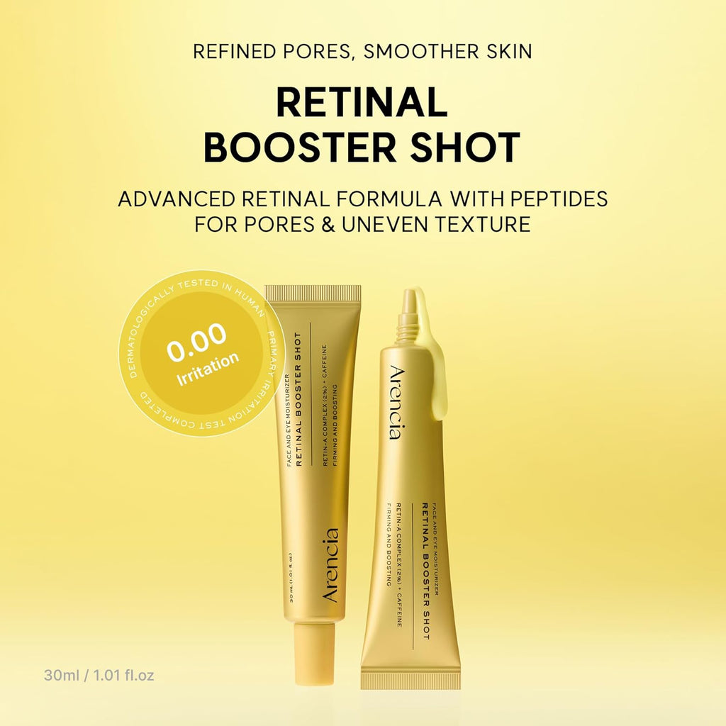 Arencia Retinal Booster Shot Face and Eye Serum with 2% Retinal & Caffeine For Pore Tightening & Firming (30ml)