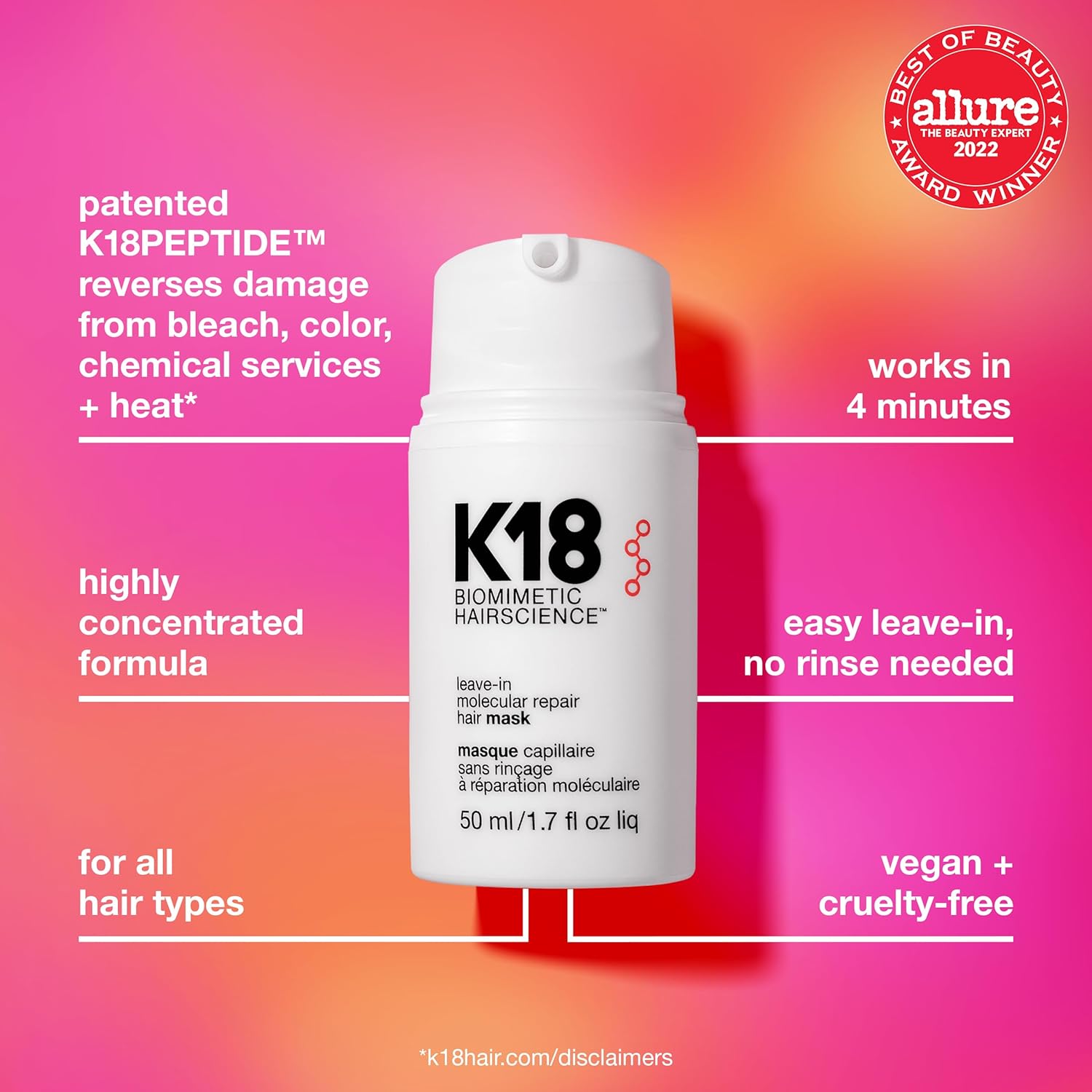 K18 Leave-In Molecular Repair Hair Mask (15 ml)
