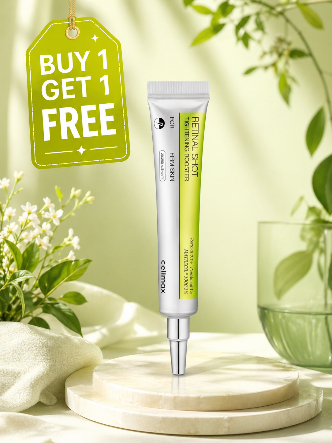 Celimax Vita-A Retinal Shot Tightening Booster with 0.1% Retinal, Matrixyl & Niacinamide | Pore Minimizer, Wrinkles & Fine Lines, Firmer Skin, Korean Face Serum (15ml)