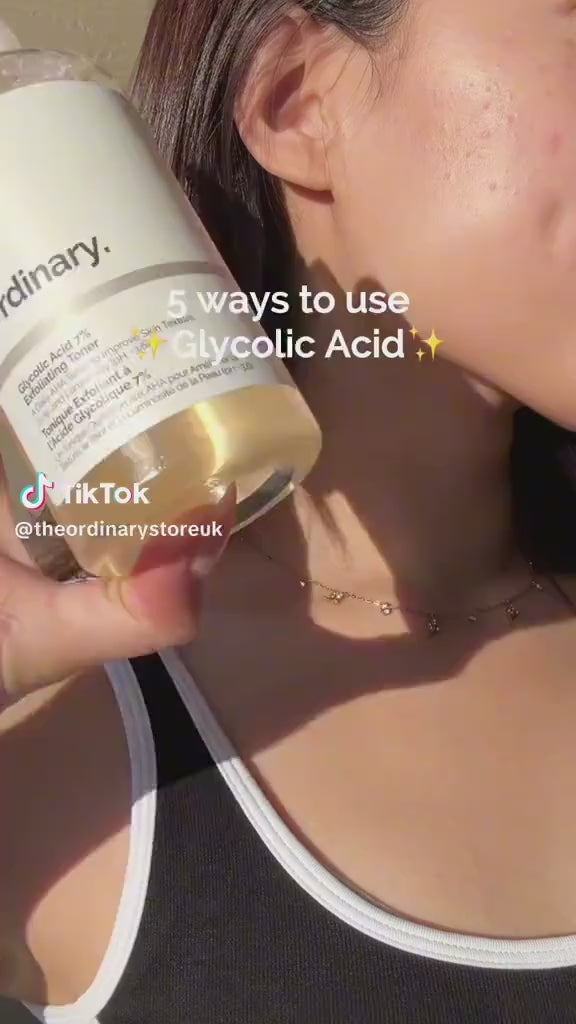 The Ordinary Glycolic Acid 7% Exfoliating Toner (240 ml) For Broken and Inflammed Skin, Bad Odour - Darker Underarms and Dandruff free Scalp
